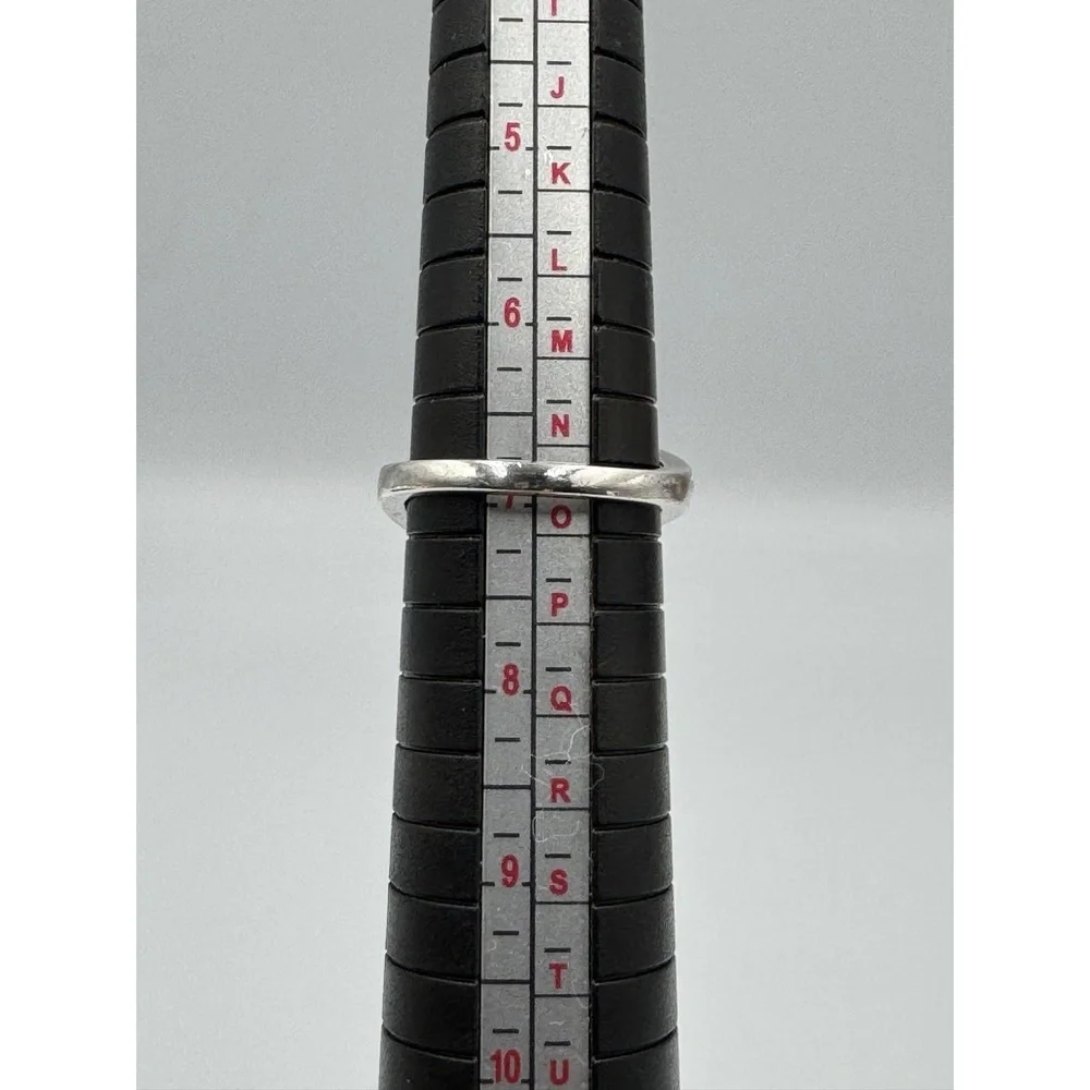 Sterling Silver 925‎ Clear & Black Diamond Crossover Anniversary Ring Size 7
